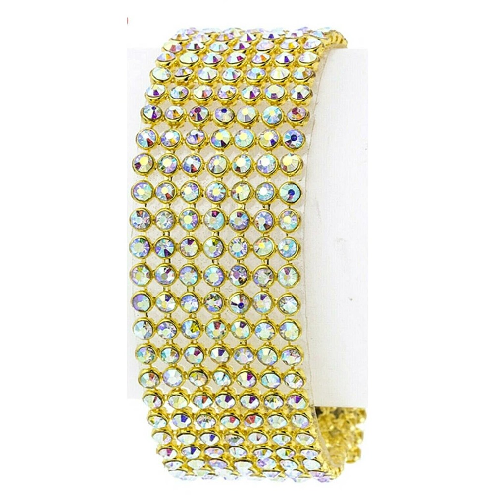 Gold or Black Bracelet with Rhinestones